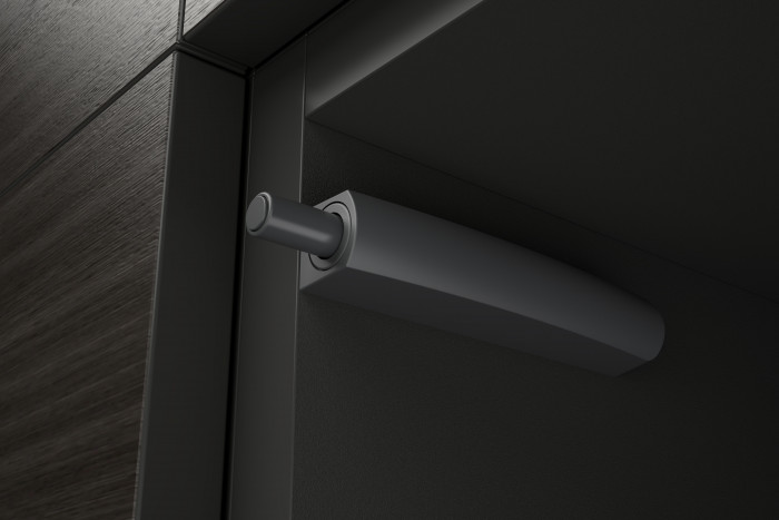 PushOpen with housing on cabinet